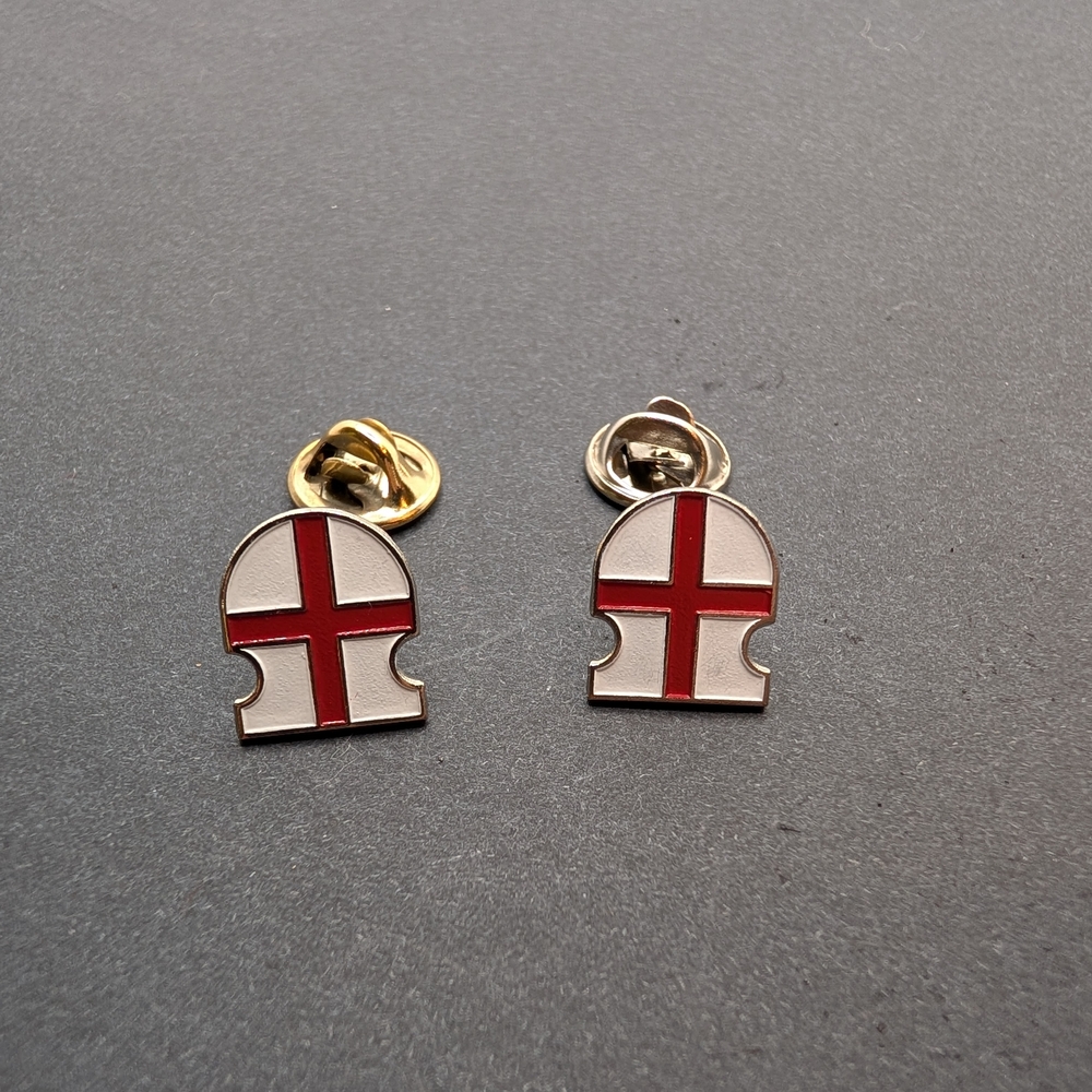 2PS Vintage Red and White Enamel Cross Pins